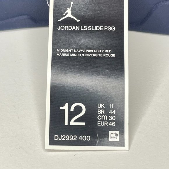 Nike Air Jordan LS x Paris St Germain Navy Blue Slide 12,13,and 14 DJ2992-400 - Picture 9 of 11